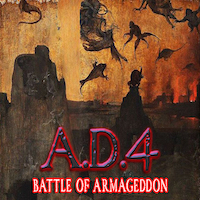 Track art for A.D. 4's single 'BATTLE OF ARMAGEDDON' (released 2022)