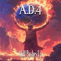 Track art for A.D. 4's single 'HELL PUSHES UP' (released 2026)